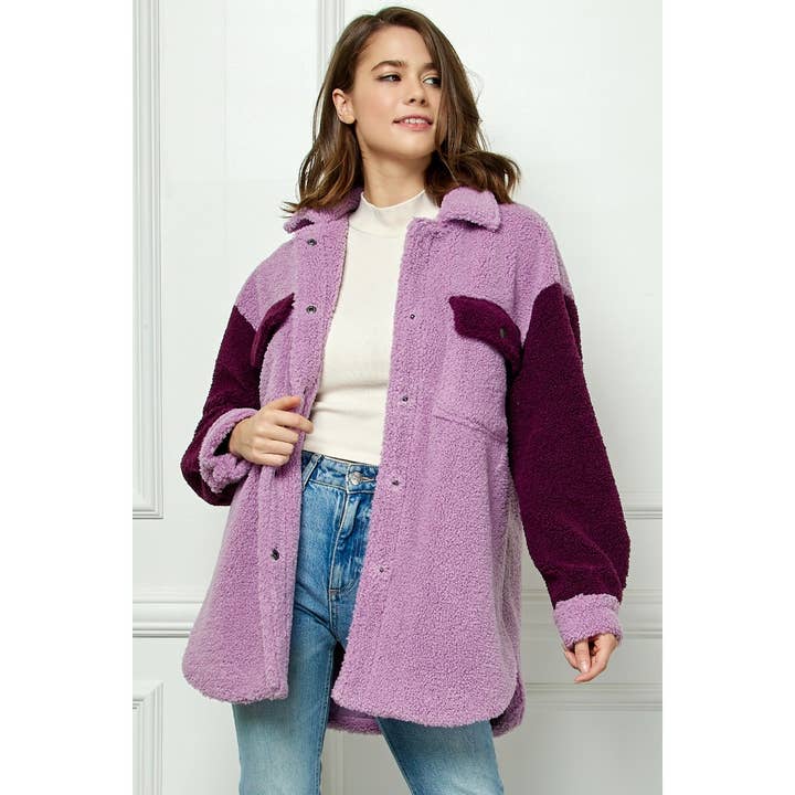 Teddy Sherpa Contrast Jacket for wholesale by Veveret