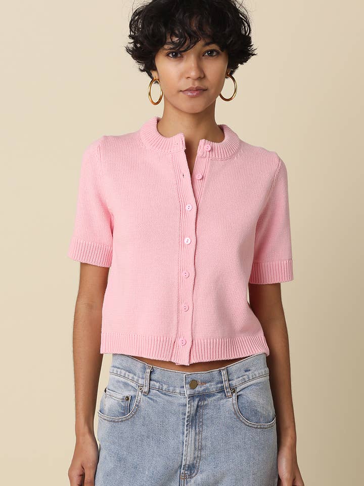 Leia Short Sleeve Knit Top for wholesale by Olivaceous