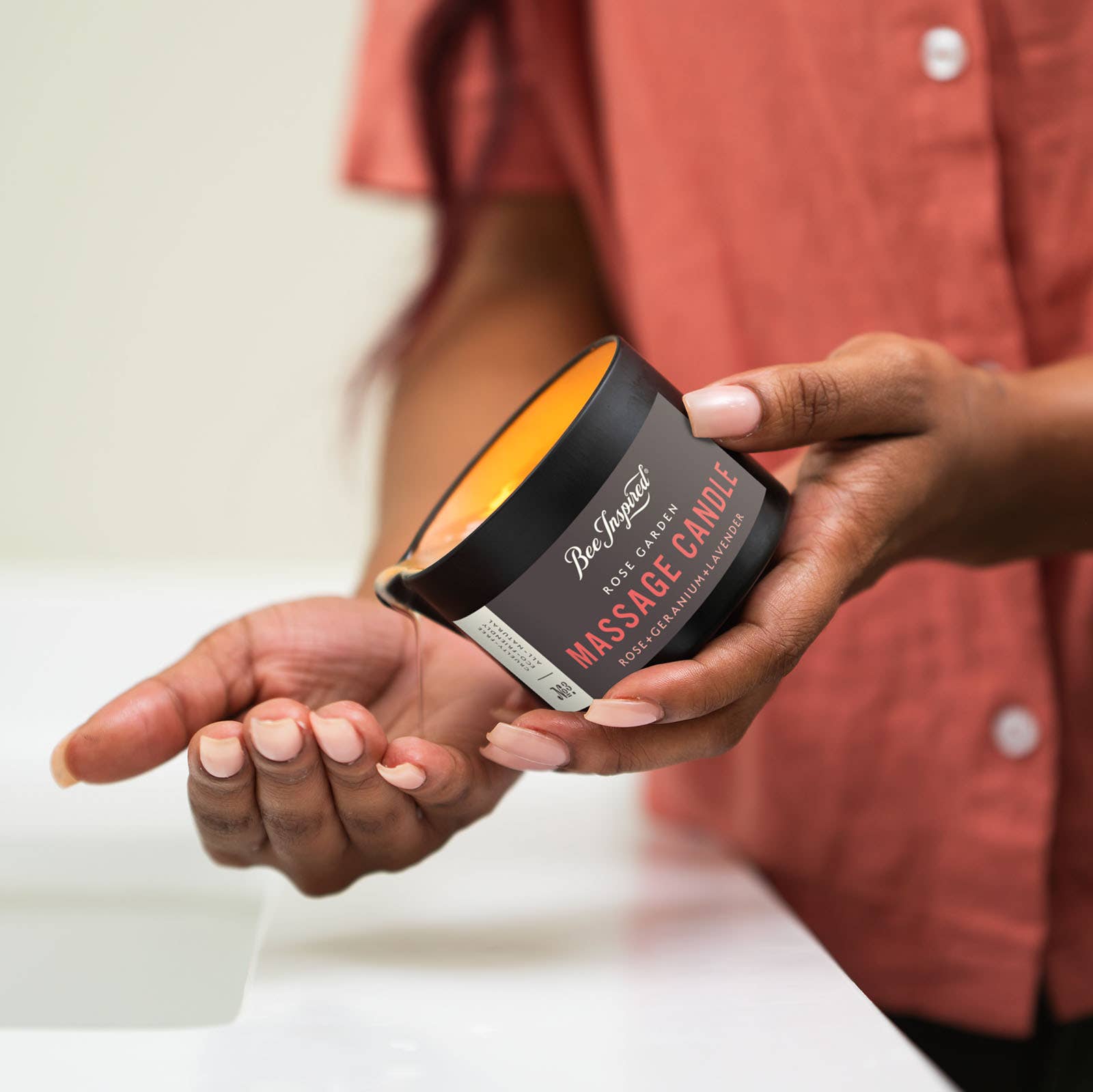 Bee Inspired - Wholesale Massage Oil/Gel - Rose Garden Massage Candle | 5.6oz Rose & Lavender Skincare10