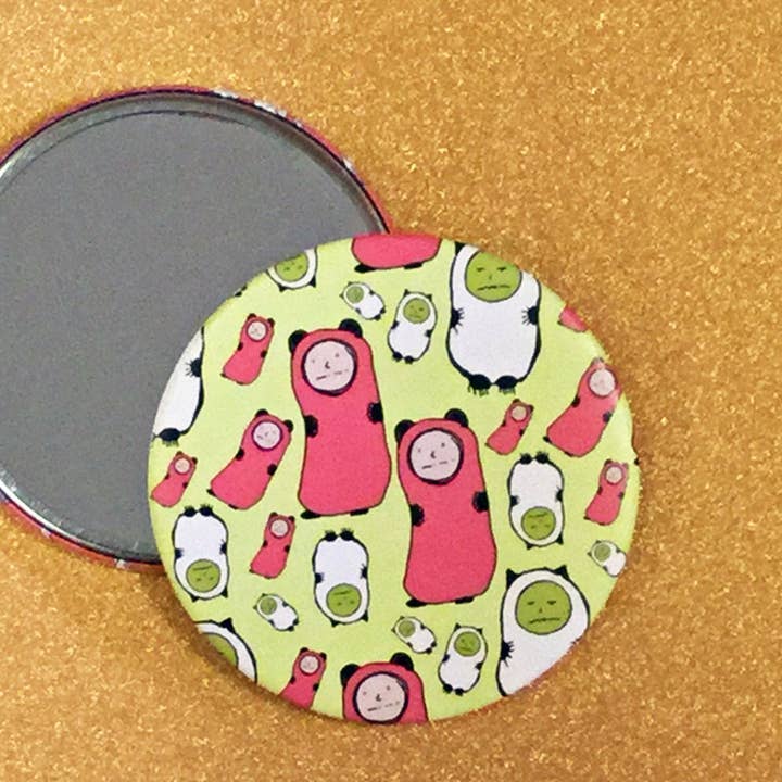 Mirror - 3.5 Inch: Tiny Saddies Pattern for wholesale by Ugly Baby