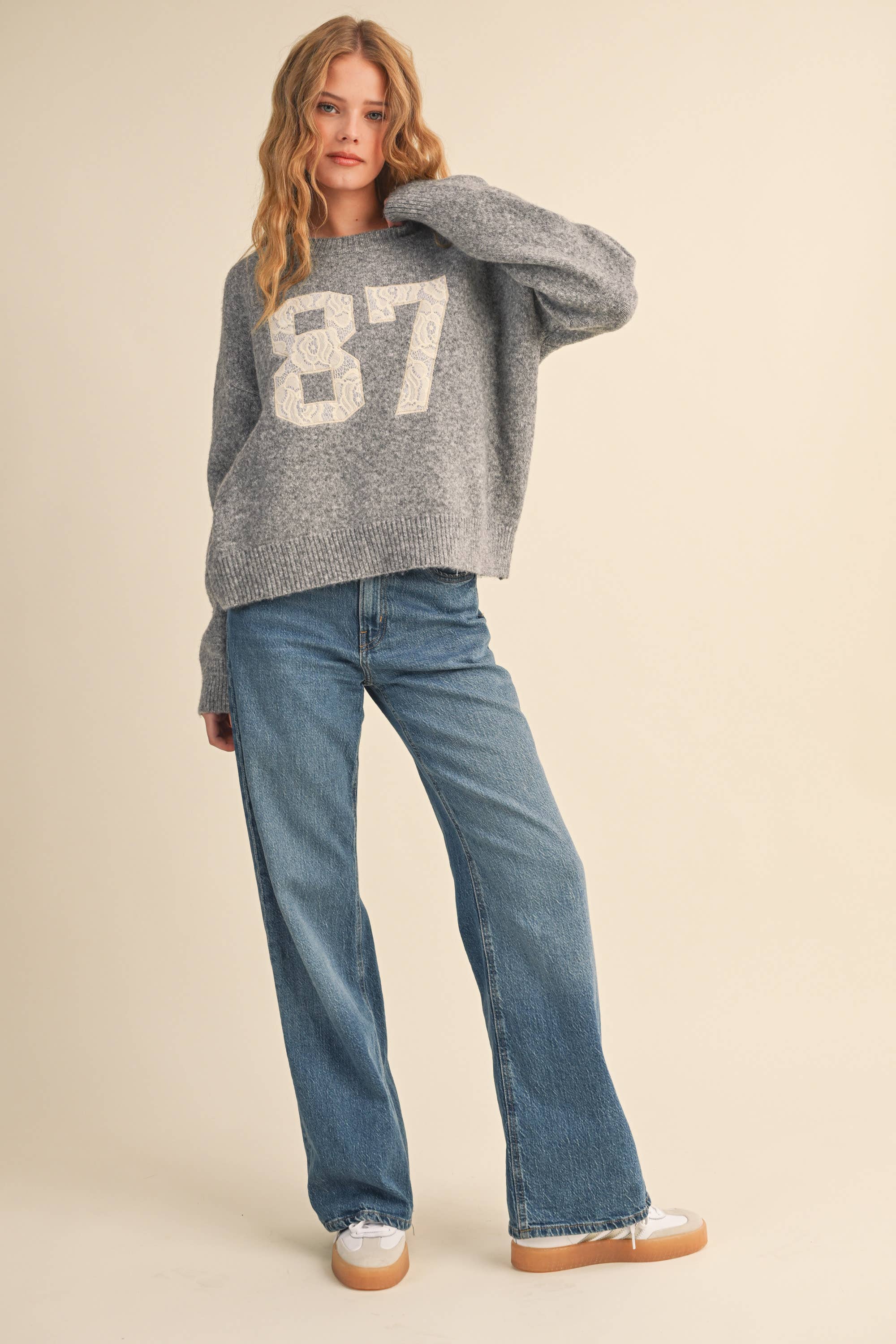 Klesis - Vente Pull en maille – femme - IT4429 87 HAUT EN MAILLE AVEC CONTRASTE DE DENTELLE17