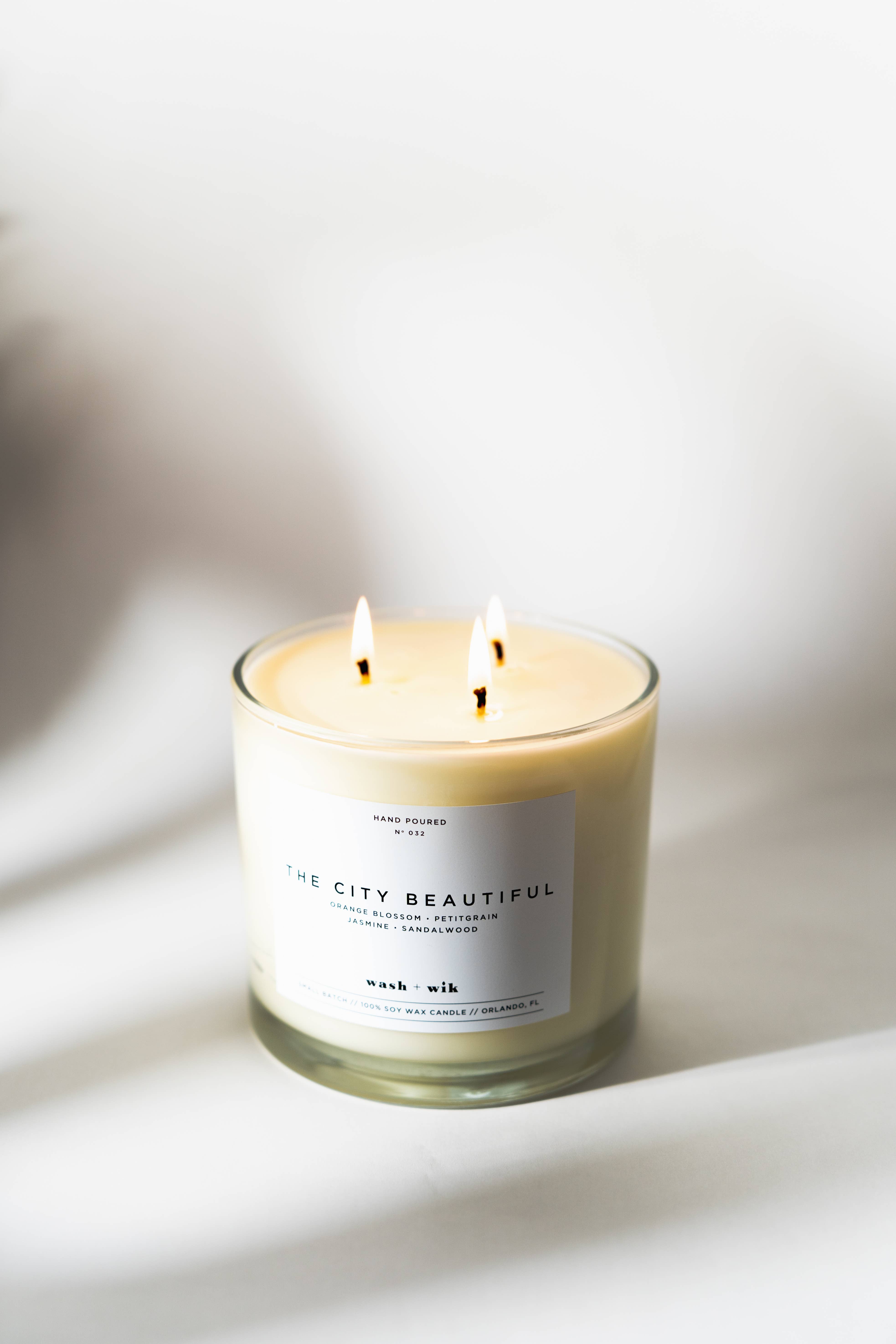 Wash and Wik - Wholesale Jar/Filled Candle - 3 Wick - 35oz Vessel - 2 Pound Soy Wax Candle by Wash + Wik1