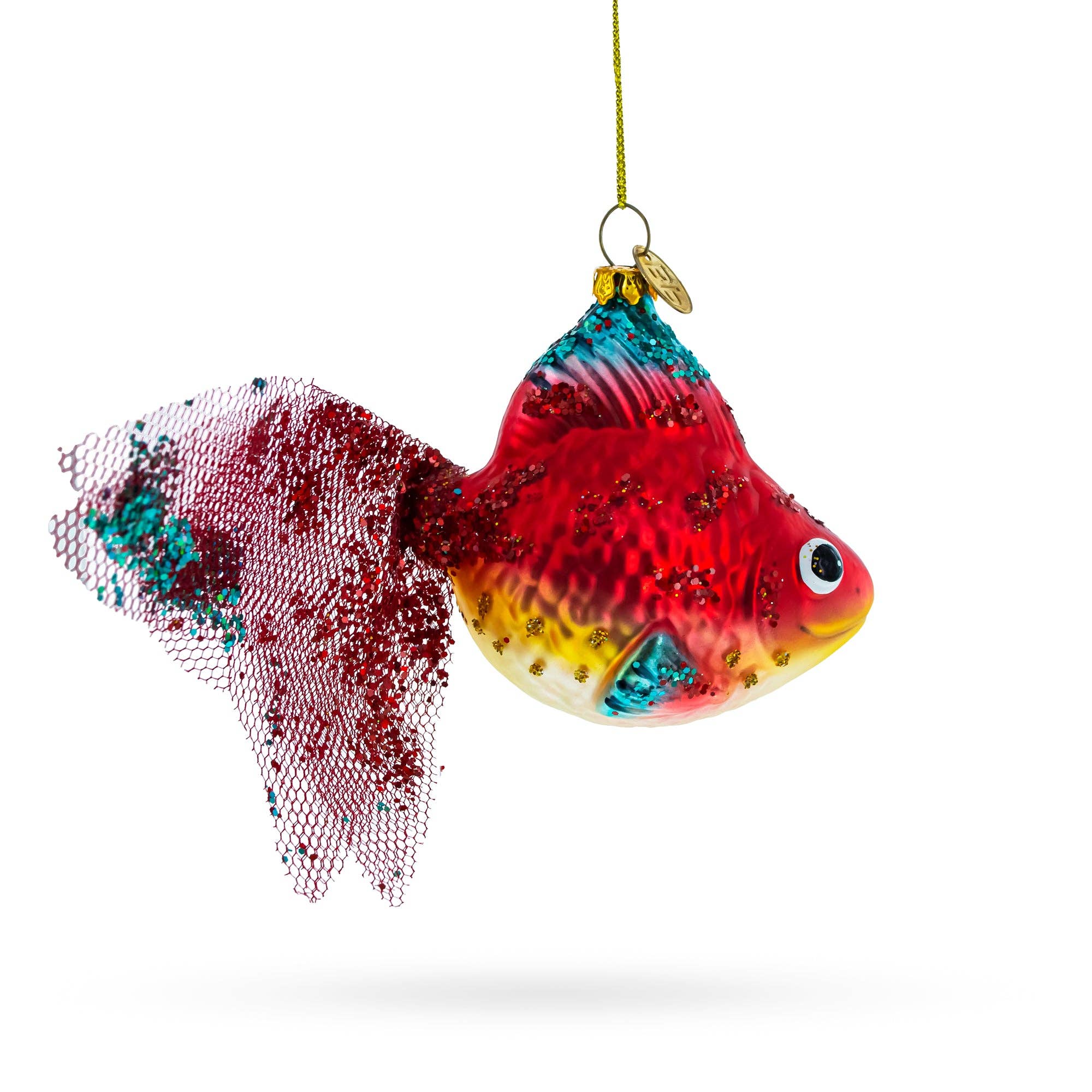 BestPysanky - Wholesale Ornament - Glittered Goldfish Glass Ornament2