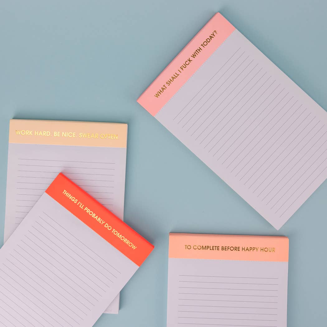 Chez Gagné - Wholesale Notepad - Things I'll Probably Do Tomorrow - Lined Notepad - Neon Orange - 65 perforated pages - 5x8 5