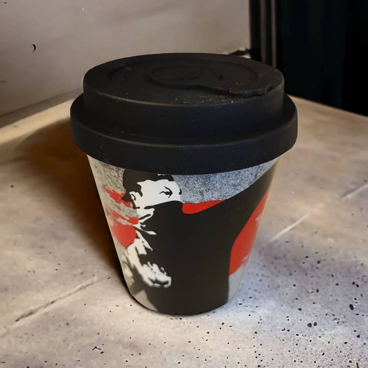 URBAN.ITY SRL - Wholesale Insulated Mug/Tumbler - Banksy Travel Cup in RPET 230 ml - The Flower Thrower4
