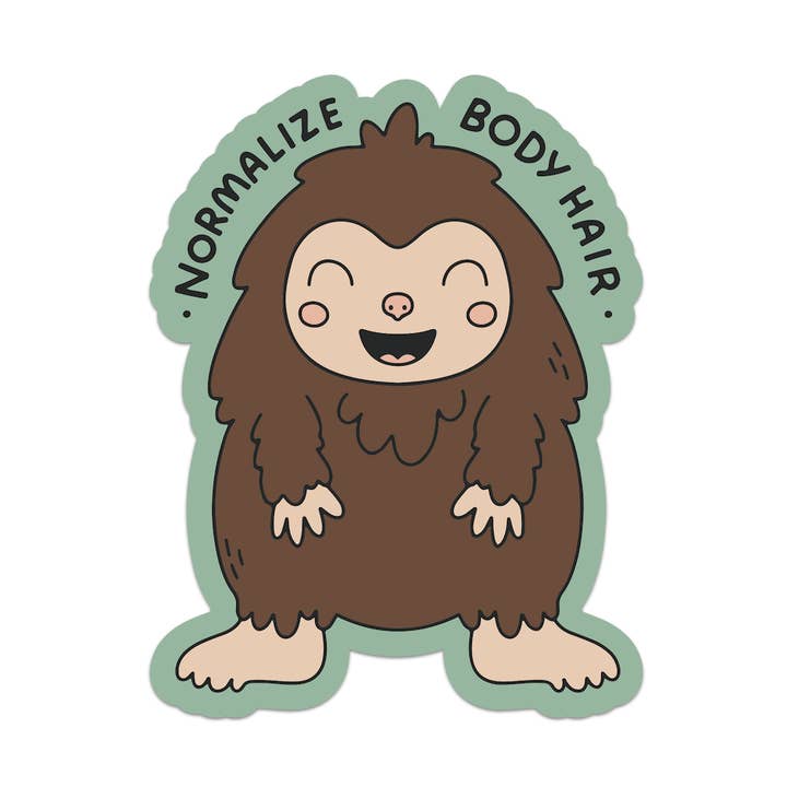 Normaliser les poils du corps Yéti Big Foot Cryptide Autocollant en vinyle pour la vente par Mouthy Broad