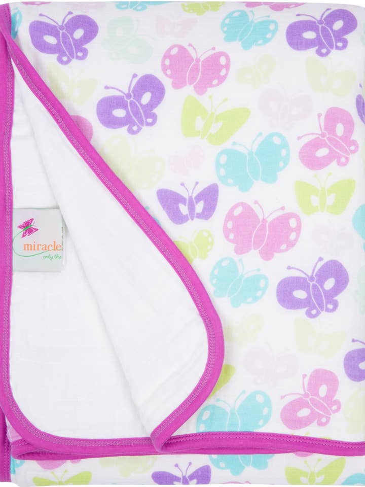 Butterflies Serenity Blanket for wholesale by Miracle Blanket- The #1 Pediatrician-recommended Swaddle
