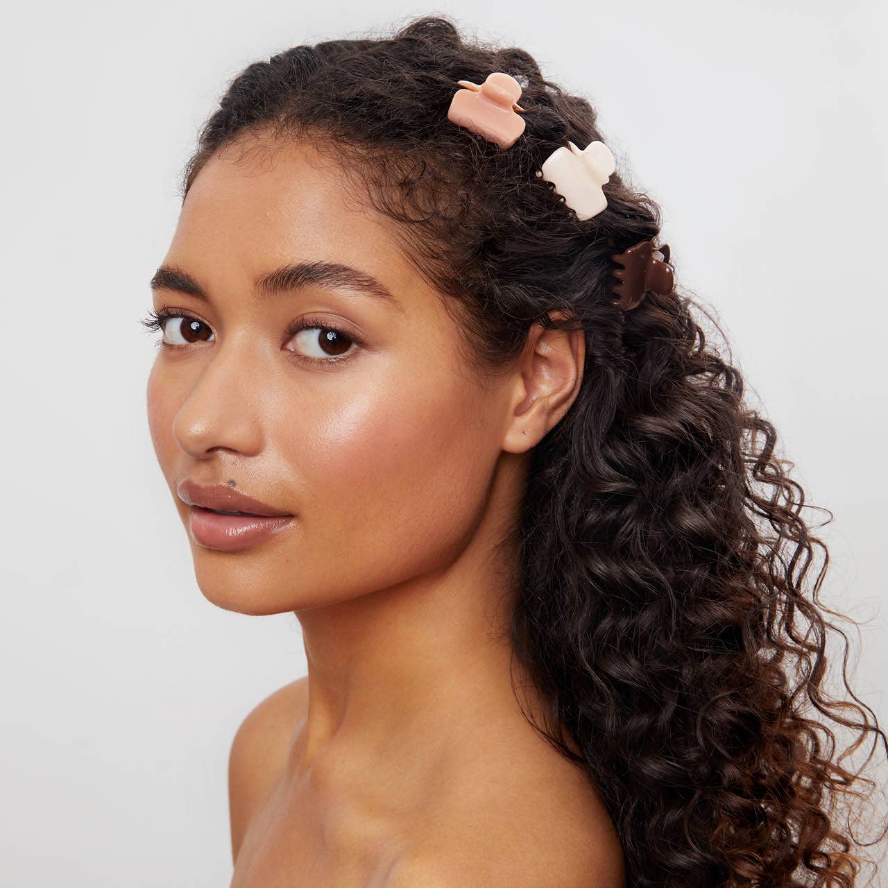 KITSCH - Wholesale Hair Clip - Women's - Recycled Plastic Mini Cloud Claw Clips 8pc Set - Rosewood4