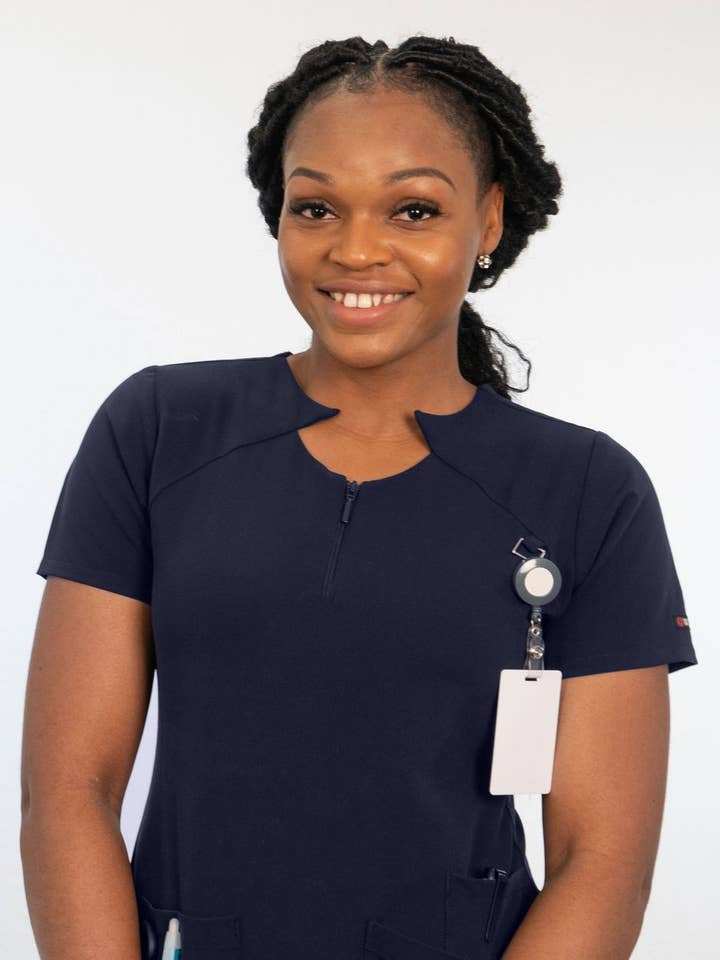 ANTIMICROBIAL YAMI GRACEFUL 4 POCKET SCRUB TOP XXS-5XL / NAV and other Purchase Wholesale scrub uniform sets. Free Returns & Net 60 Terms on Faire trending on Faire.