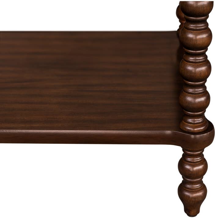 Olliix - Wholesale Side Table - 26"H Large Turned Wood Spindle Nightstand, Morocco Brown12