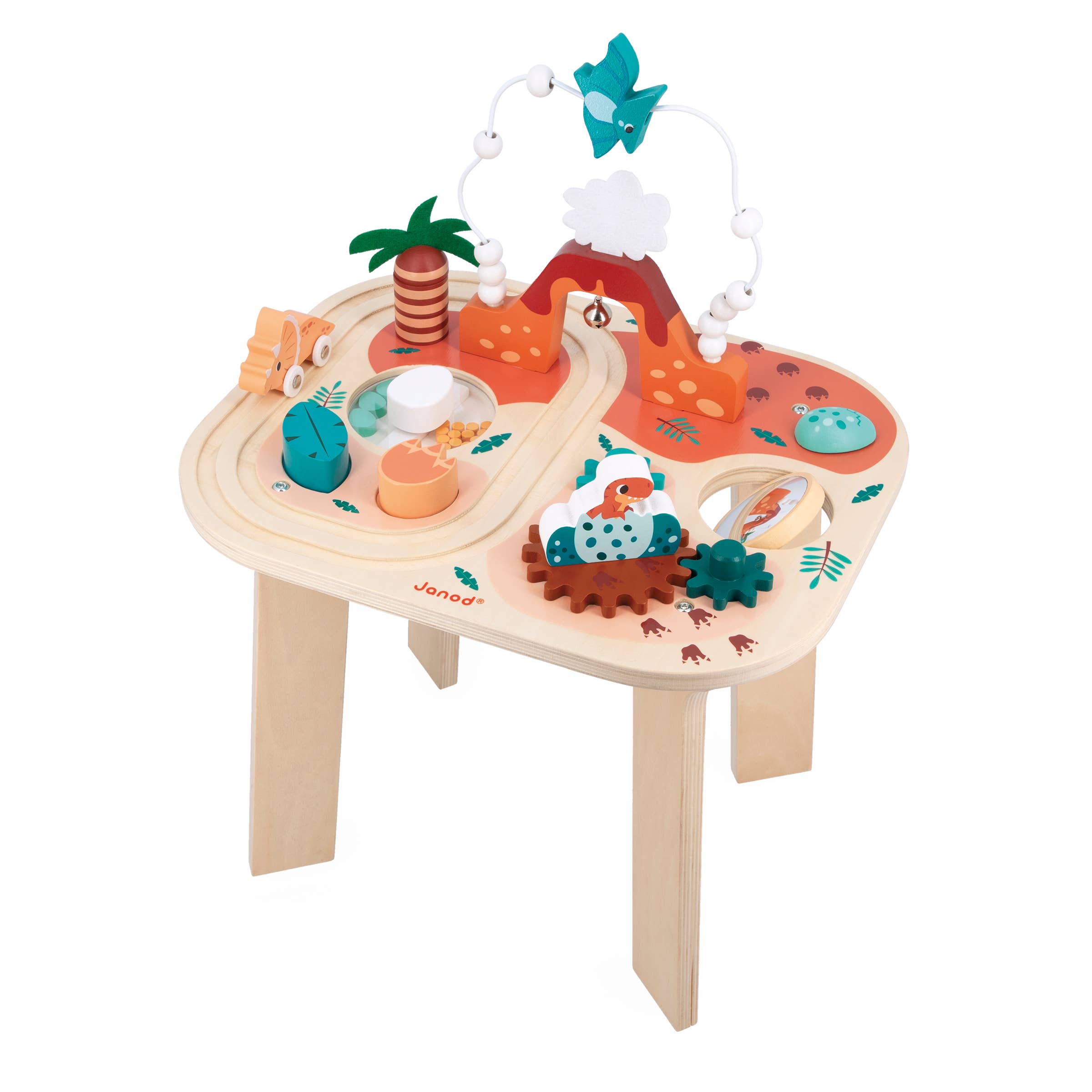 Janod - Wholesale Wood Toy - Kids - Dino | Activity Table | 8 activities | Early development Toy4