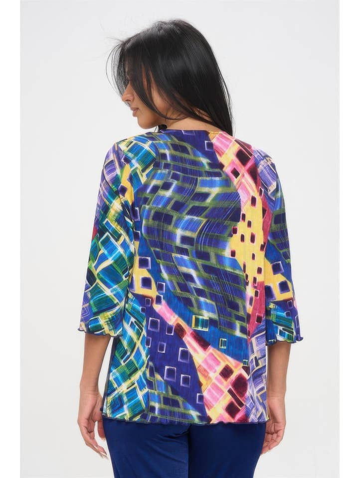 CC Wholesale Clothing - Wholesale Blouse - Women's - Print Quarter Sleeve Top1