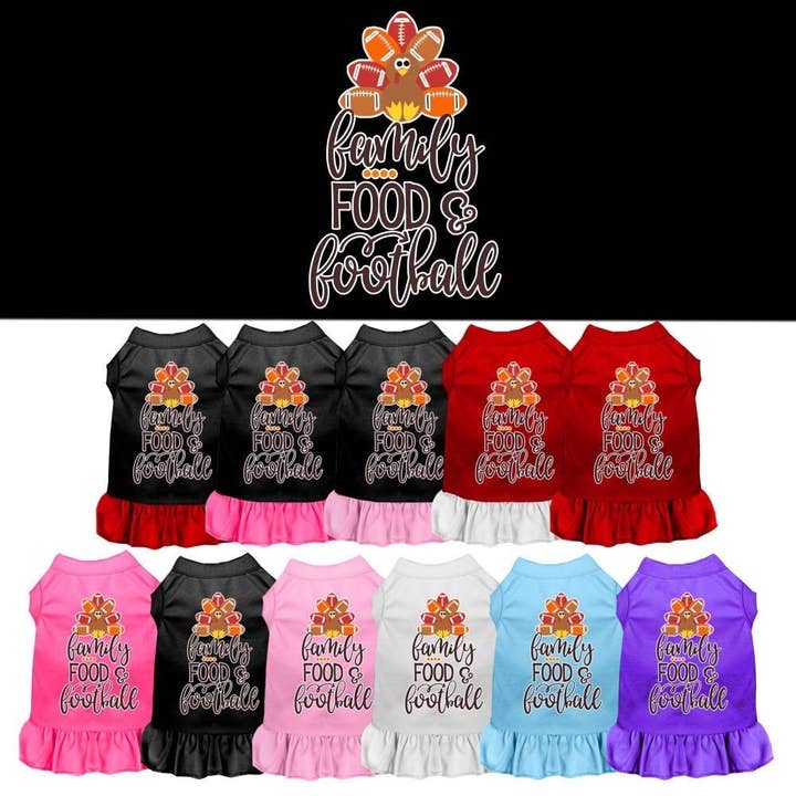 Pet Dress "Family, Food & Football" for wholesale by As You Wish Apparel