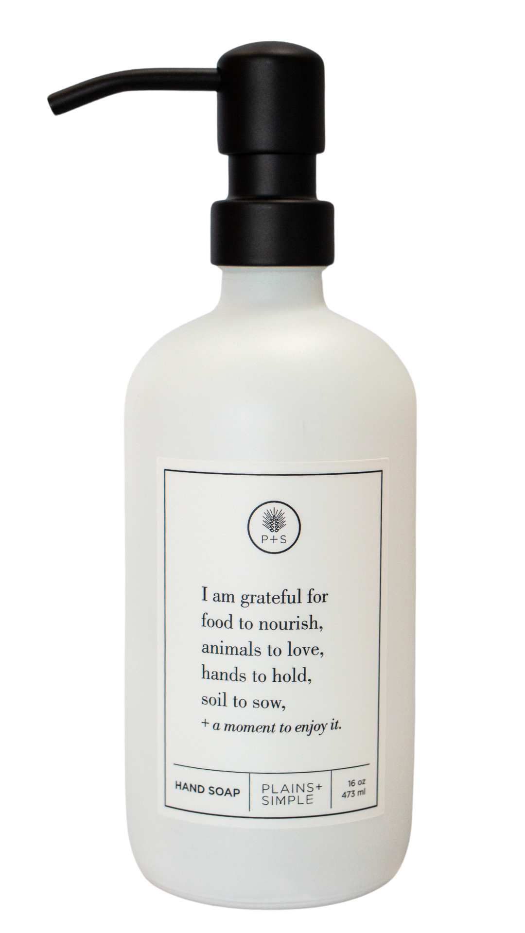 Plains + Simple - Wholesale Soap Dispenser - I Am Grateful White Glass Reusable Soap/Lotion Dispenser15