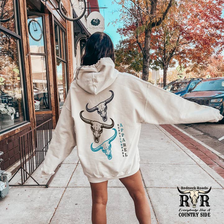 Three Skulls Hoodie for wholesale by Redneck Roads Apparel