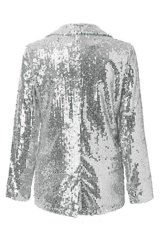 Flarix - Wholesale Jacket - Women's - sequin metallic long sleeve coat3