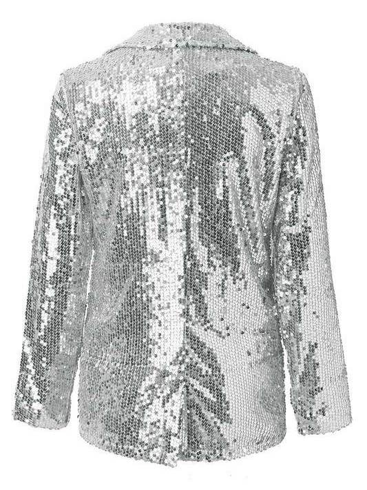 Flarix - Wholesale Jacket - Women's - sequin metallic long sleeve coat3