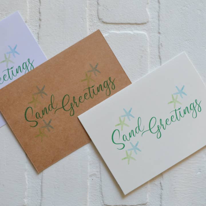 Sand Greetings | Christmas Greeting Card for wholesale by This & That Creations, INC.