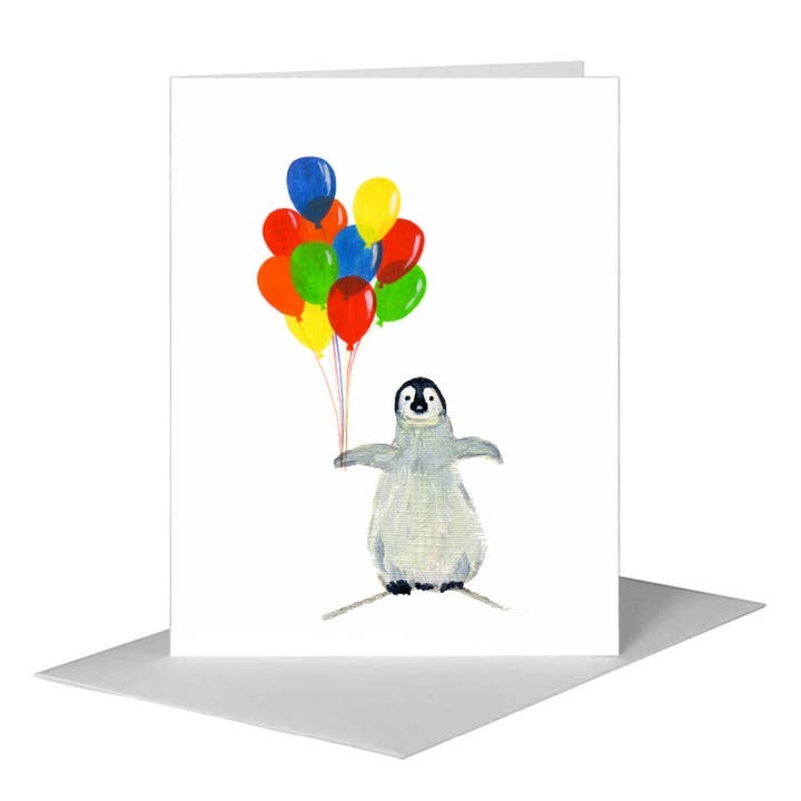Penguins, Greeting Card (#7316Y) for wholesale by Printed Canvas
