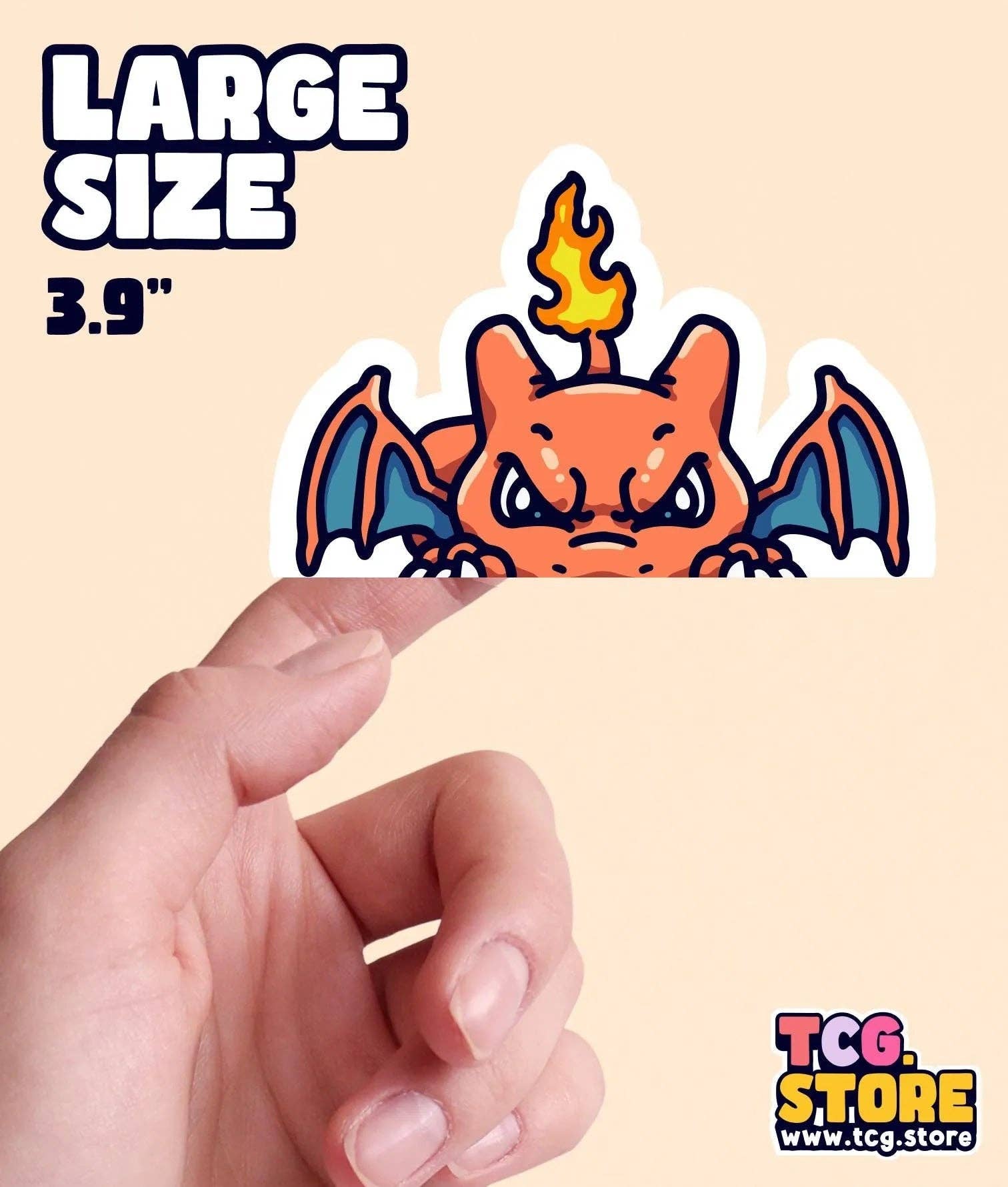 TCG.Store - TCGDOTSTORE - Wholesale Sticker - Charizard Peeking Pokémon Sticker7