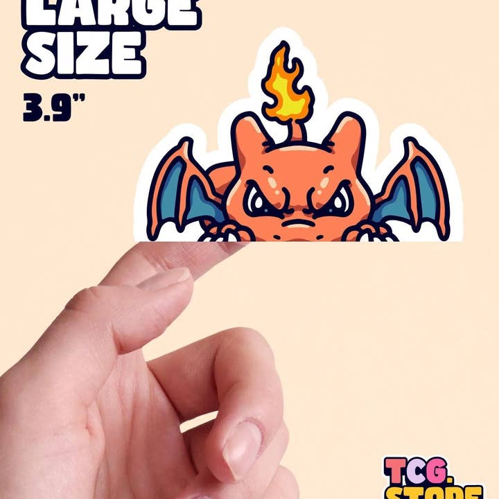 TCG.Store - TCGDOTSTORE - Wholesale Sticker - Charizard Peeking Pokémon Sticker7