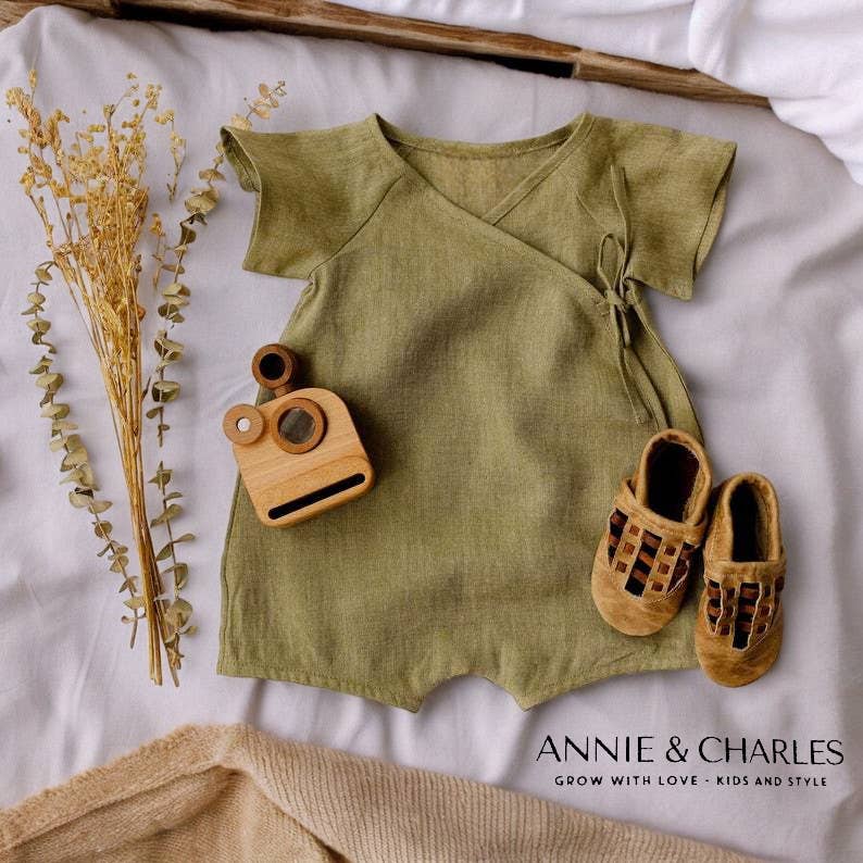 Annie & Charles - Wholesale Bodysuit (Non-Footed) - Baby - Annie & Charles® organic linen summer suit12