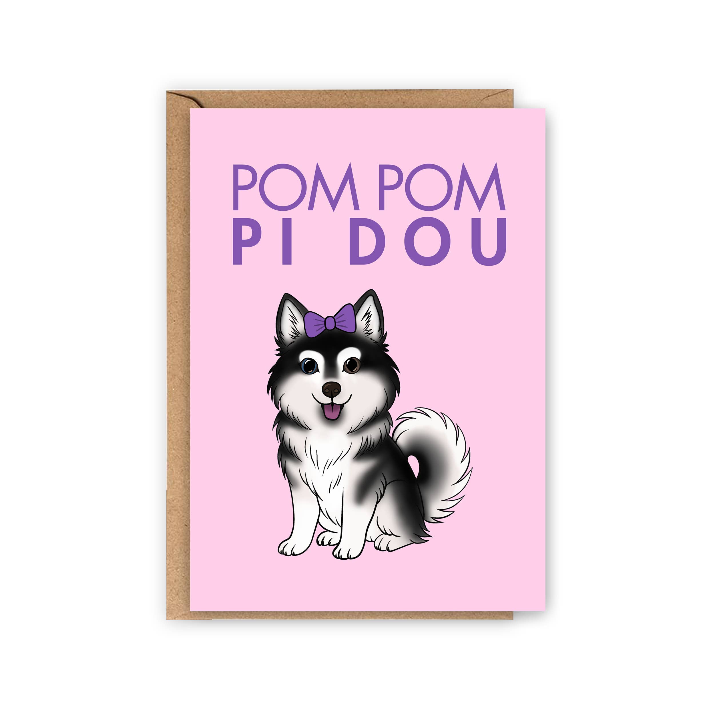 LOLLYPOPARTSTUDIO - Wholesale Everyday Greeting Card - Carte Pomsky « Pom Pom Pidou »