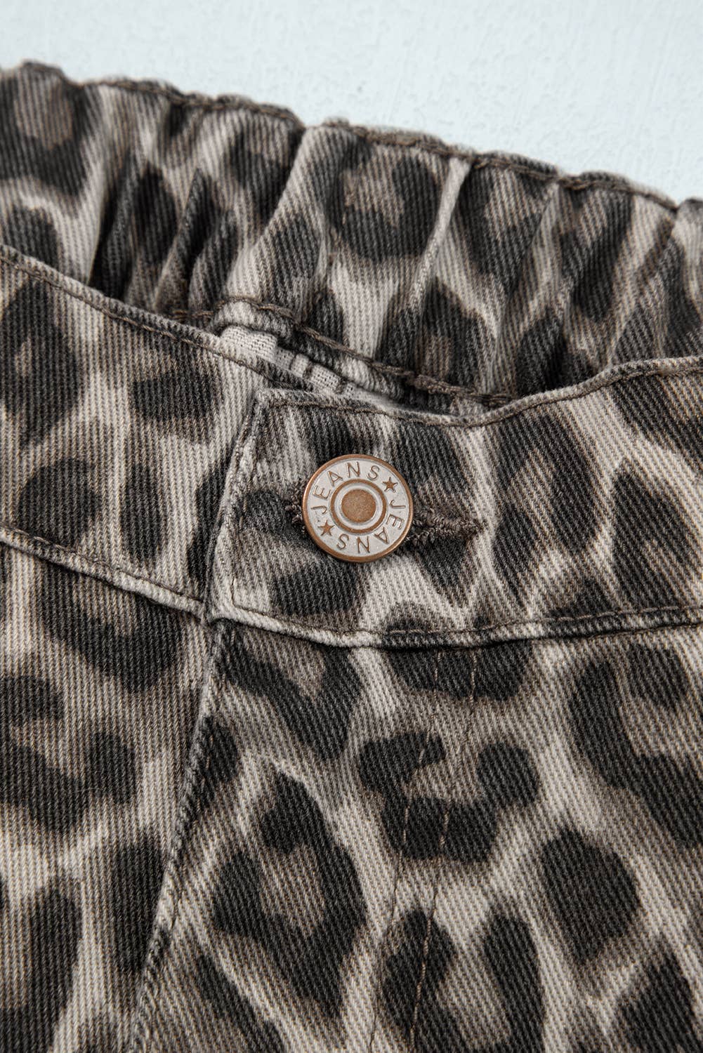 Yellow Western Apparel Leopard Straight Loose Leg Jeans for wholesale on Faire4