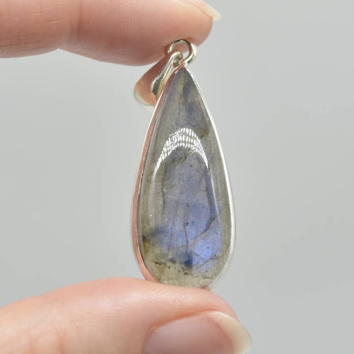 Oriental Direct Craft Supplies - Wholesale Individual Charm/Pendant - Labradorite Pendant in 925 Silver, 2.3cm-3.5cm, No Chain6