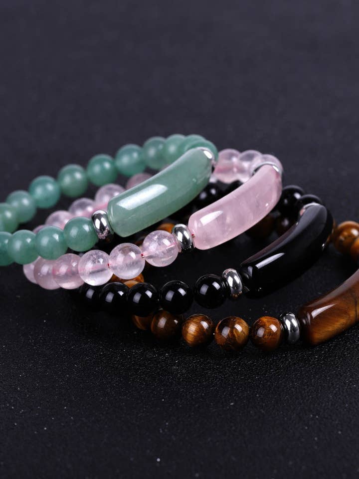 Natural Stone Bead Strech Bracelet for wholesale by Ole