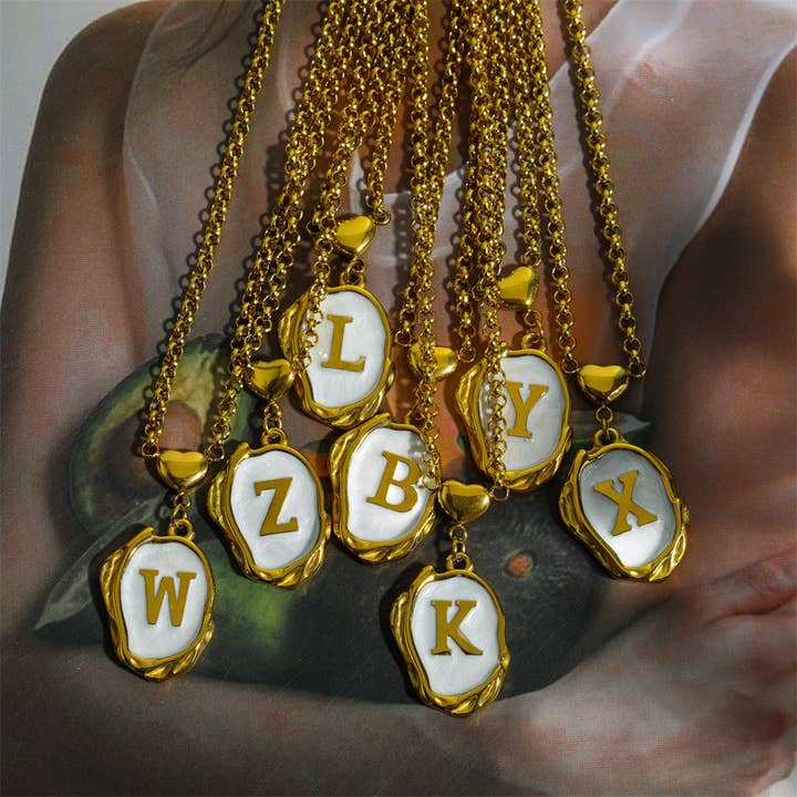 ACCITY - Wholesale Pendant/Charm Necklace - NEW 26 LETTERS OIL DROP THREE-DIMENSIONAL NECKLACE_CWMM3756