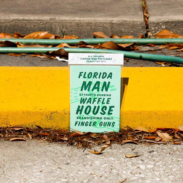 Florida Man Letterpress Postcard Set Vol. 2 for wholesale by M.C. Pressure