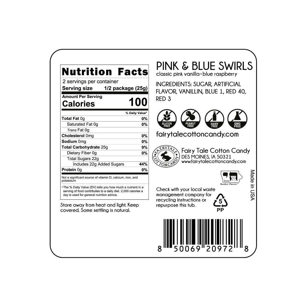 Fairy Tale Cotton Candy - Wholesale Cotton Candy - Pink & Blue Swirls Cotton Candy1