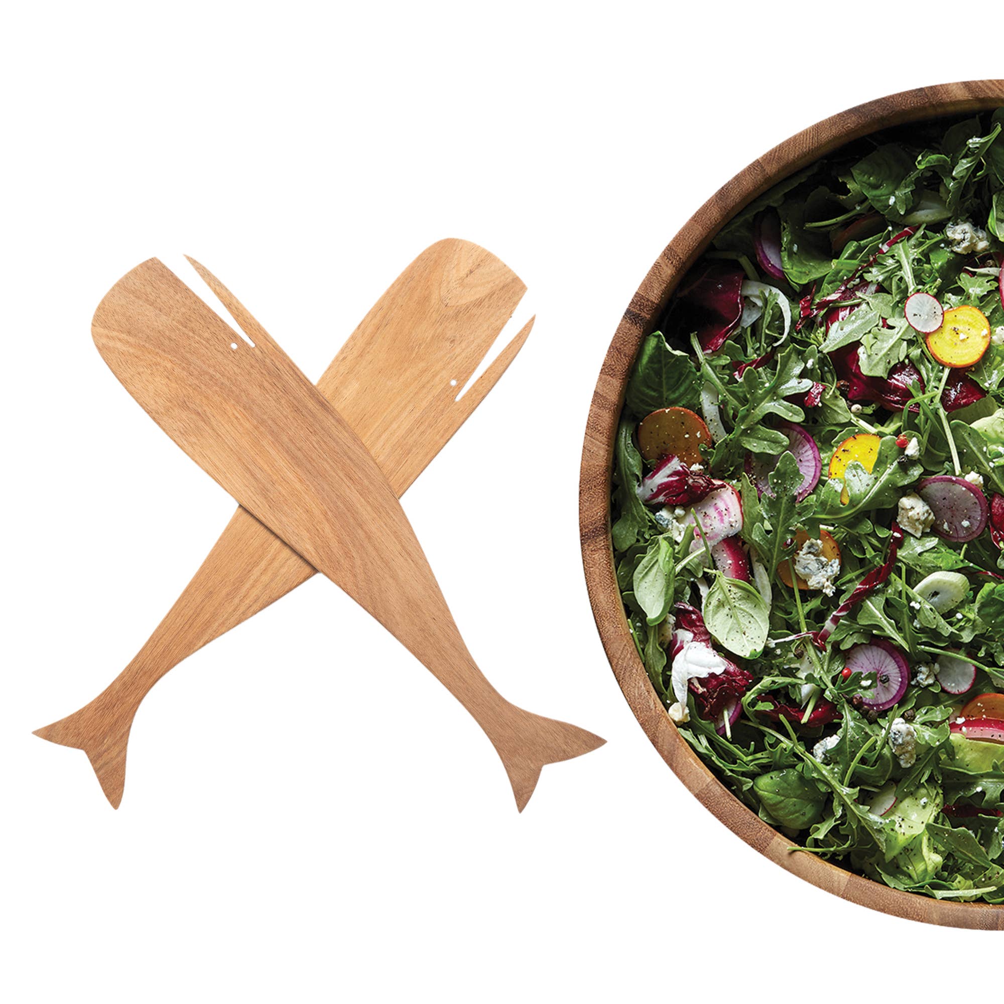 Fox Run Brands – Engroshandel Serveringsredskaber – Ironwood træhvalsalatredskaber, akacia,12.5" x 275"2
