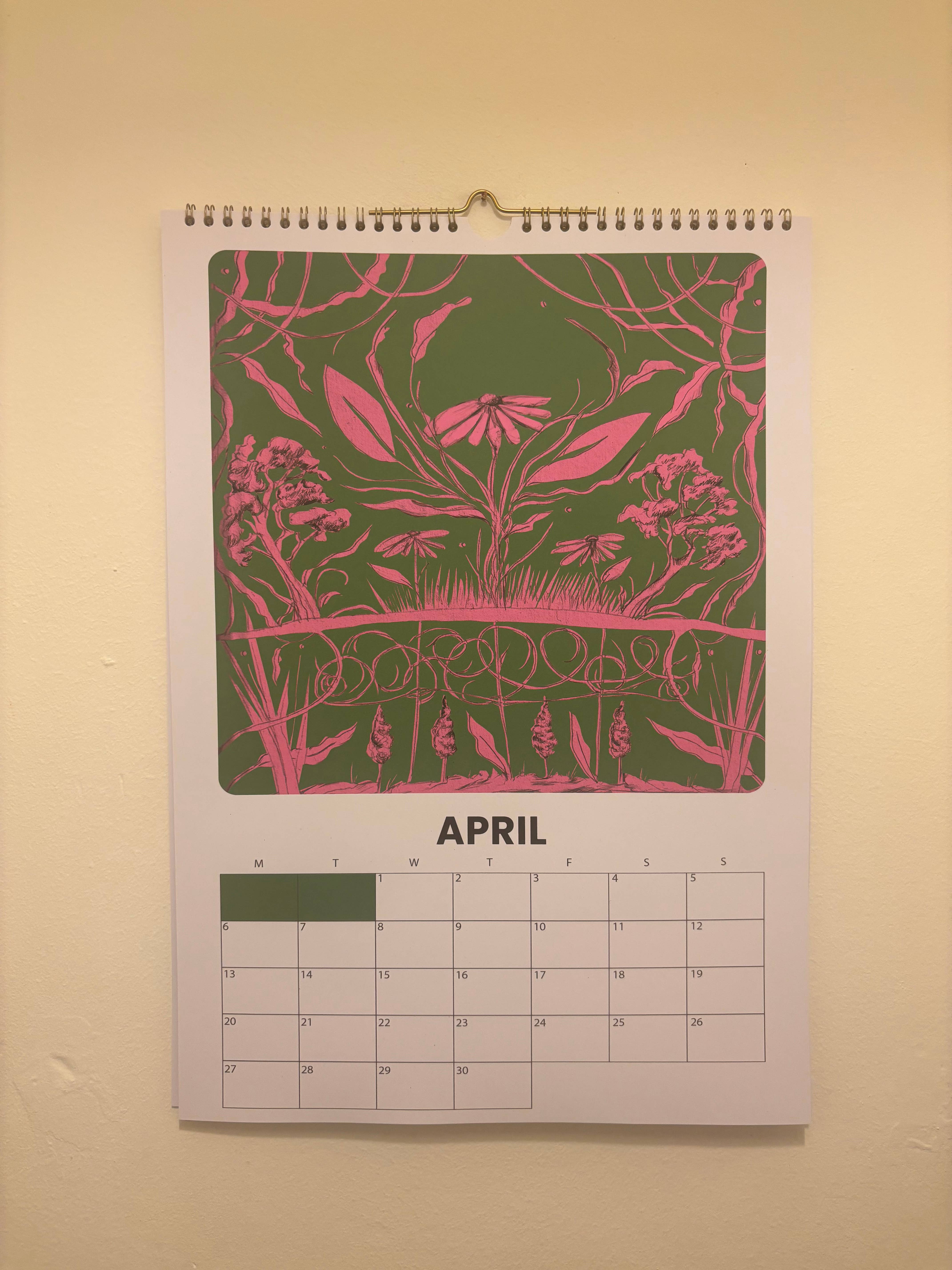 Tomekah George - Wholesale Calendar - Large 2026 Calendar, Flowers Wall Calendar - A38