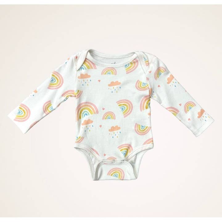 Rainbow | Organic Pima Cotton Long Sleeve Bodysuit for wholesale by Melone