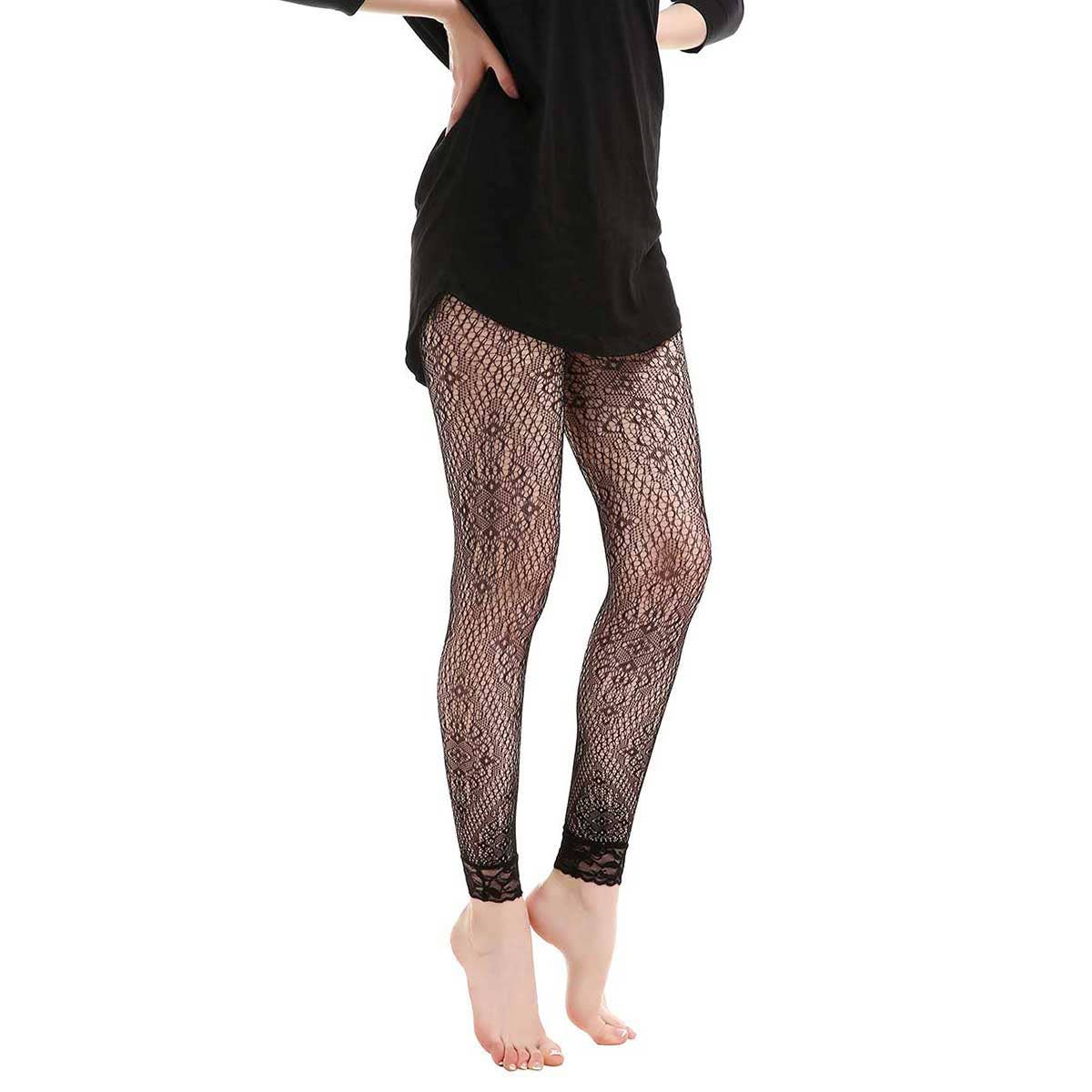 Mad Style - Wholesale Fashion Leggings - Women's - Vintage Black Fishnet Abstract Leggings1