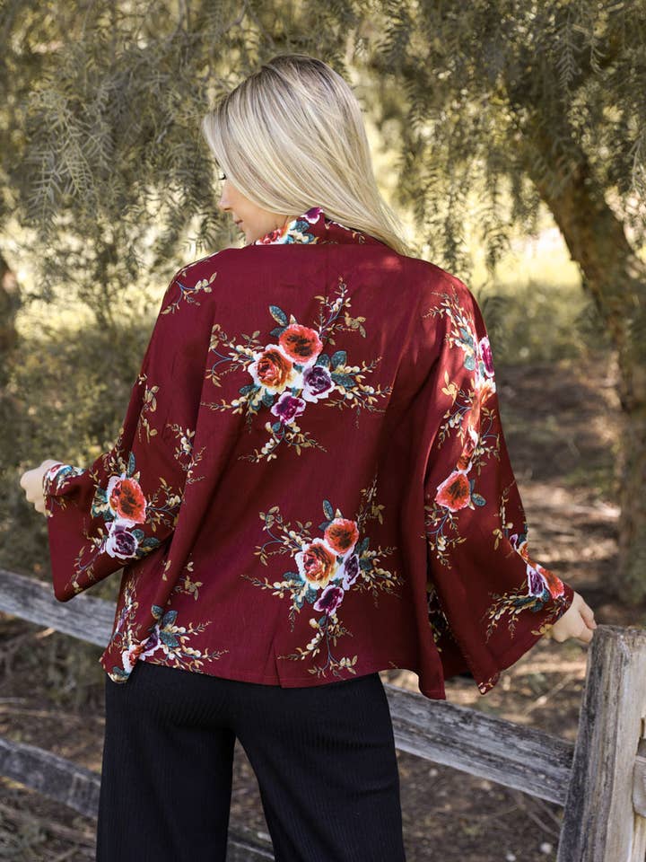 Leto Accessories - Wholesale Cardigan - Women's - Country Girl Rose Summer Cardigan