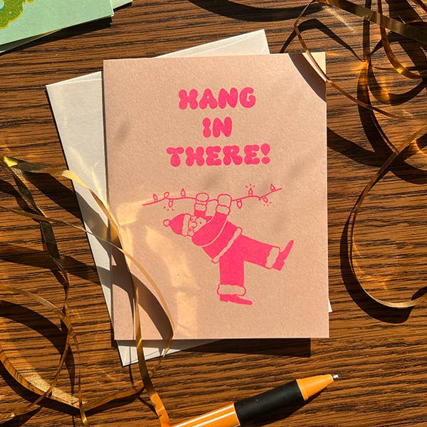 Gingergold - Wholesale Christmas Card - Hang In There Santa Card1
