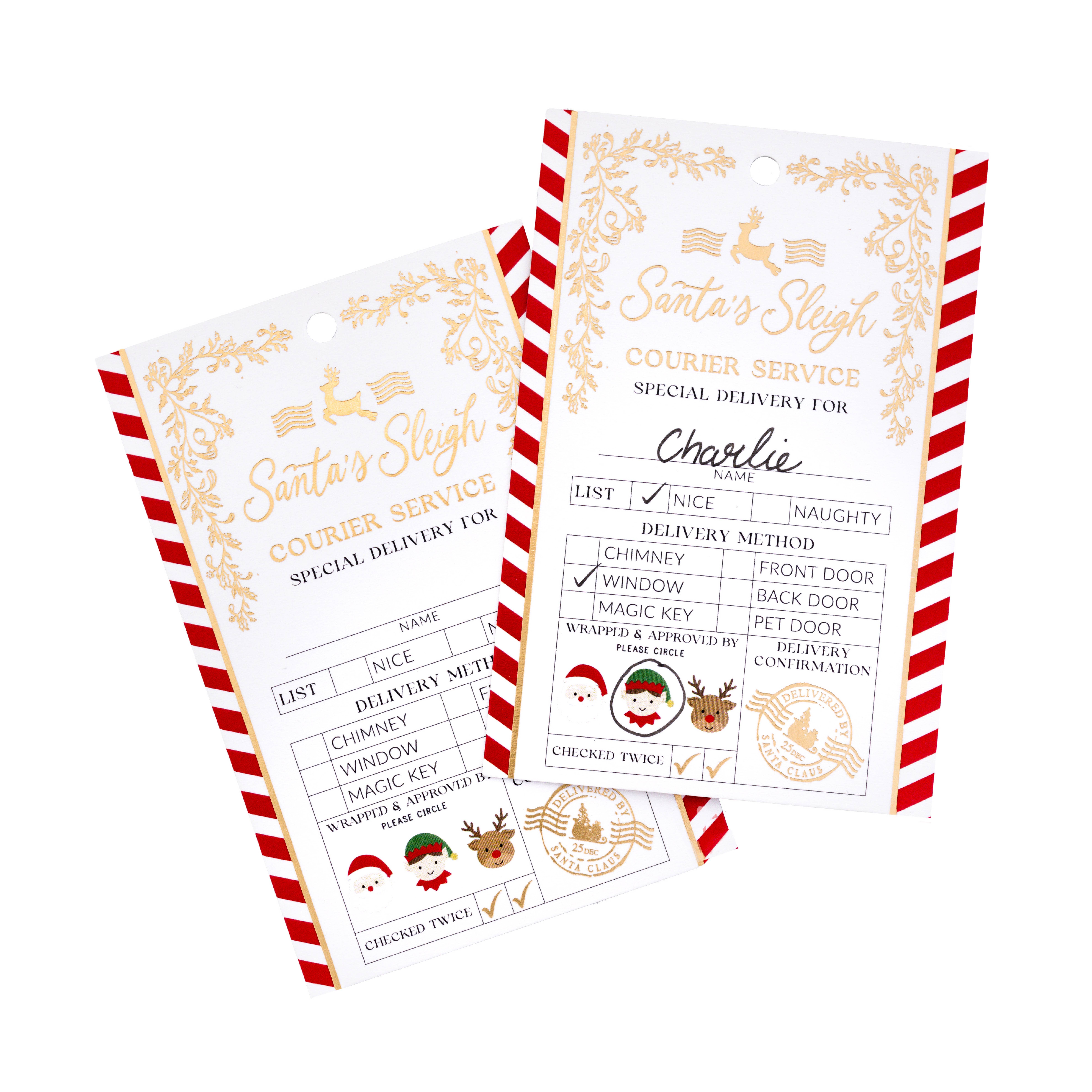 Black Bow Studio - Wholesale Gift Tag - Santa's Sleigh Express Christmas Gift Tags - Set of 61