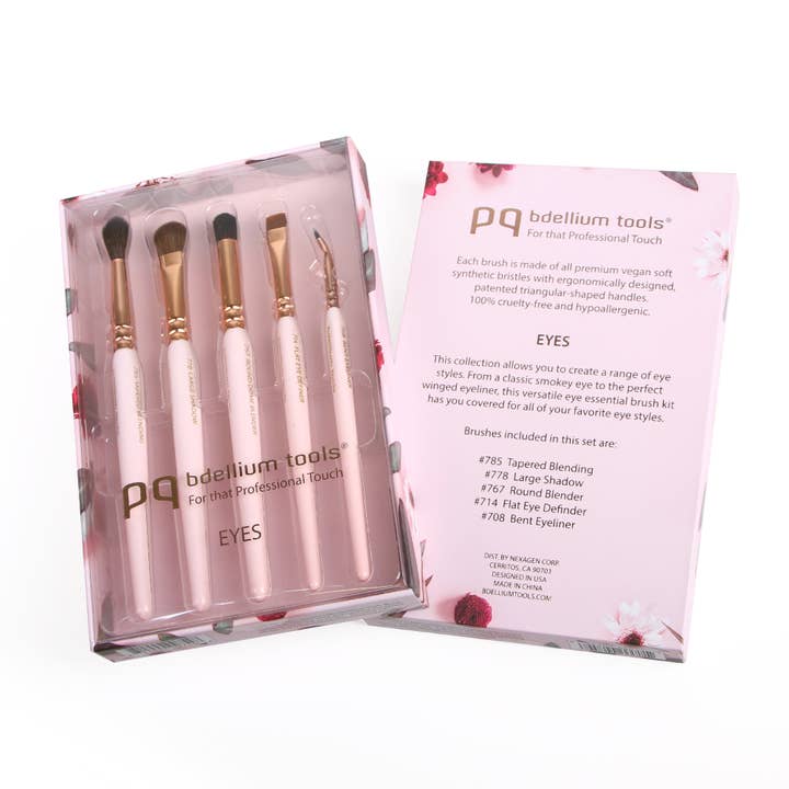 Bdellium Tools - Wholesale Makeup Brush Set - PINK GOLDEN TRIANGLE EYES SET