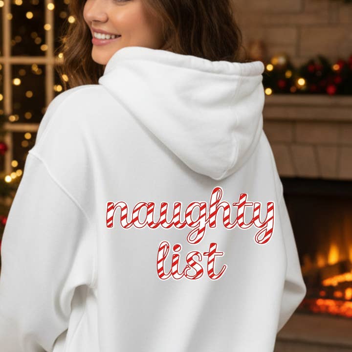 WS Naughty List / Nice List Holiday Graphic Pullover Hoodie for wholesale by Lasting Impressions CT