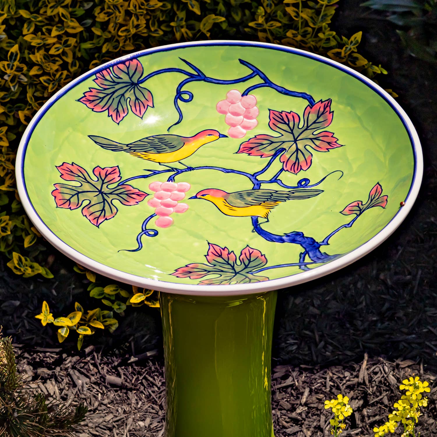Zaer Ltd. International - Wholesale Bird Bath - 24 Inch Tall Porcelain Birdbaths- 6 Options9