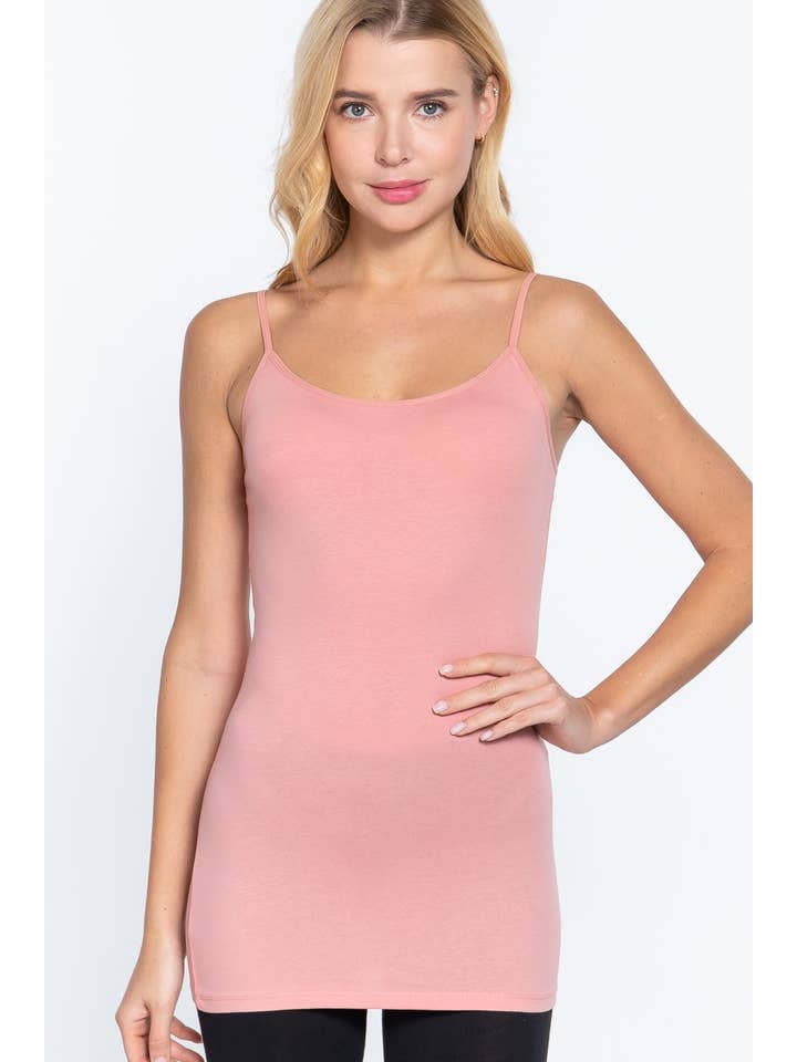 Active Basic | Active USA - Wholesale Camisole - Women's - Basic Tunic Cami w/adjustable Spaghetti Straps51