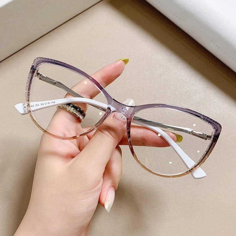 FurDecoration - Wholesale Eyeglasses - Women's - Stylish TR90 Metal Pin Computer Glasses1