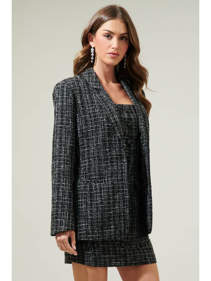 Sugarlips - Wholesale Blazer - Women's - Margaret Tweed Oversized Blazer