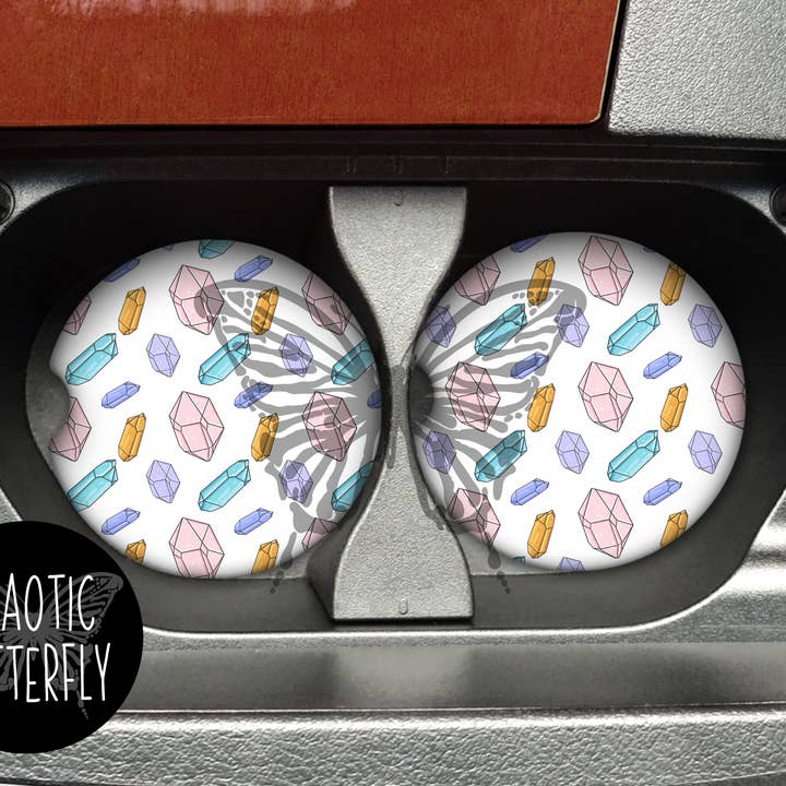 Car Coaster - Crystals - Set of 2 for wholesale by Chaotic Butterfly