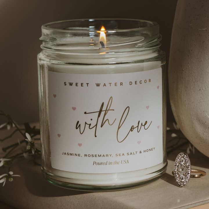 *NEW* With Love 9 oz Soy Candle - Valentine's Day Gifts for wholesale by Sweet Water Decor