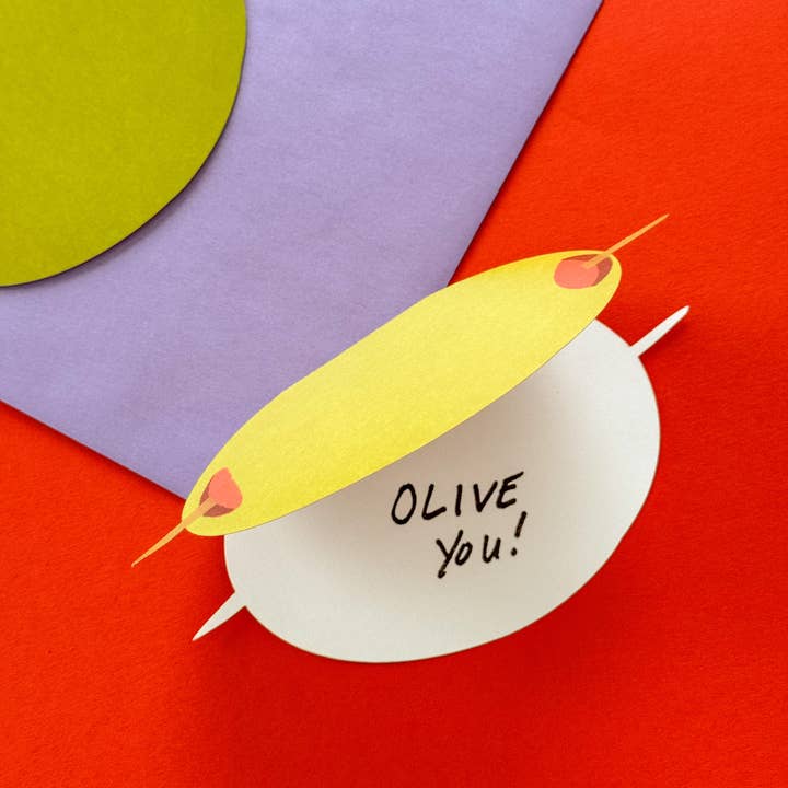 Mel Andrel – Engroshandel Hverdagshilsen kort – Oliven udskåret lykønskningskort2