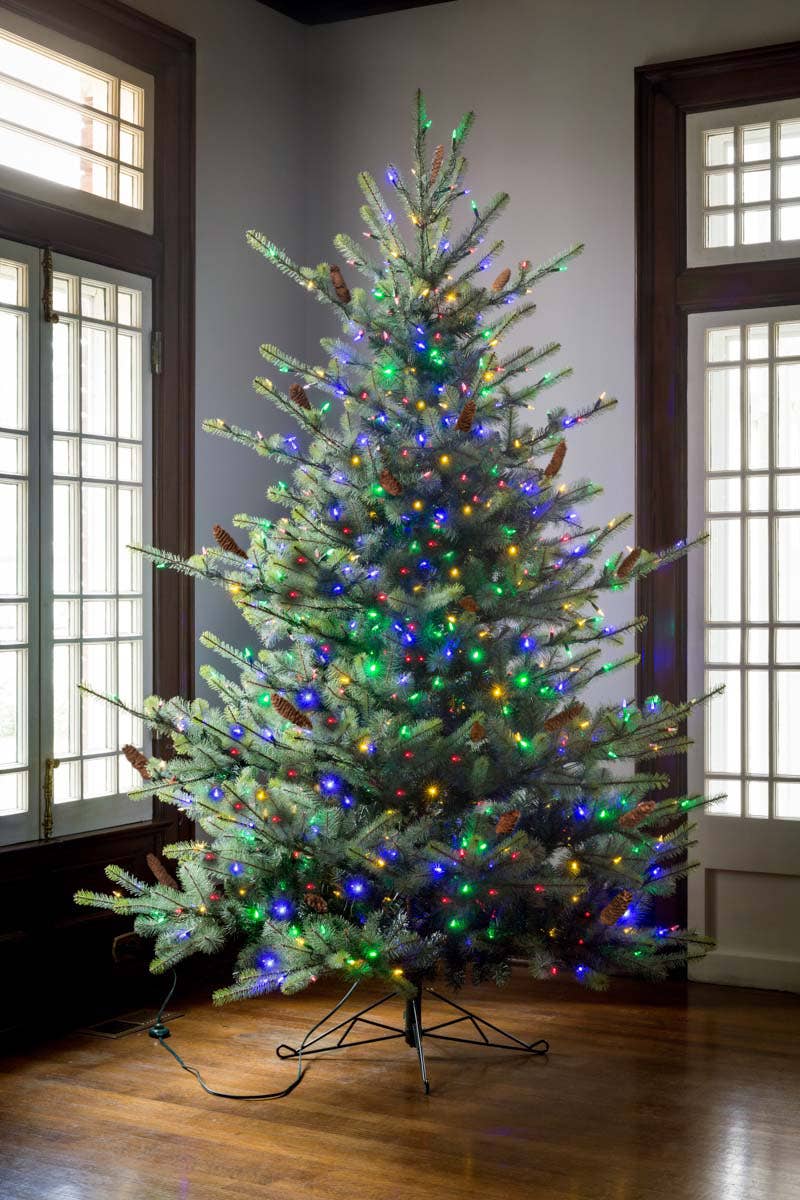 Park Hill Collection - Wholesale Artificial Christmas Tree - Park Hill Blue Spruce Christmas Tree, 7.5' Clear and Multi L7
